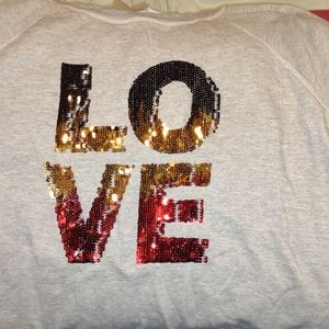 EUC Betsey Johnson Sequin Love sweatshirt